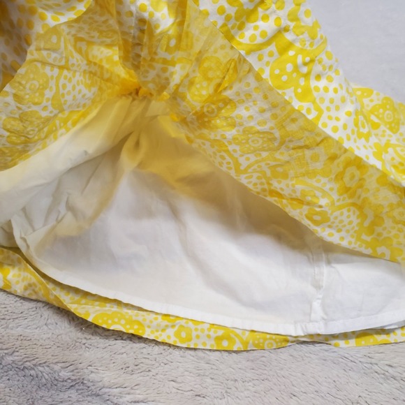 Mini Boden Sunshine Yellow White Floral Sleeveless Crossback Sun Dress Girl 2 3 - Picture 4 of 8